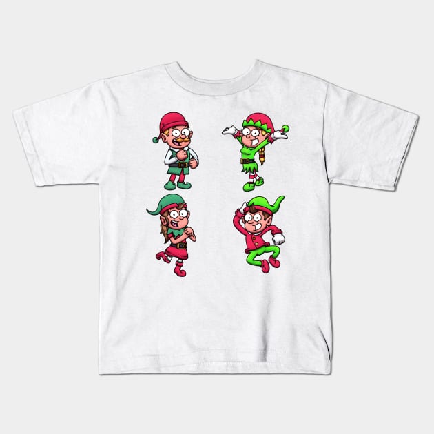 Christmas Elves Sticker Pack Kids T-Shirt by TheMaskedTooner